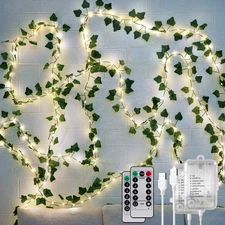 2 Pack 40FT 120LED Vine Fairy Lights Battery Operated, 8 Modes & Timer Ivy St...