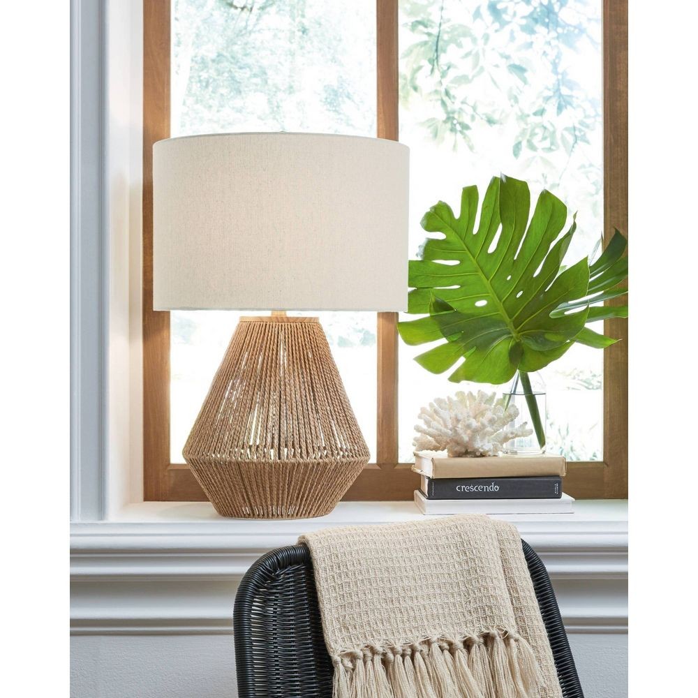 Фирменный дизайн настольной лампы Ashley Clayman Натуральныйбежевый Богемный стиль 7590₽