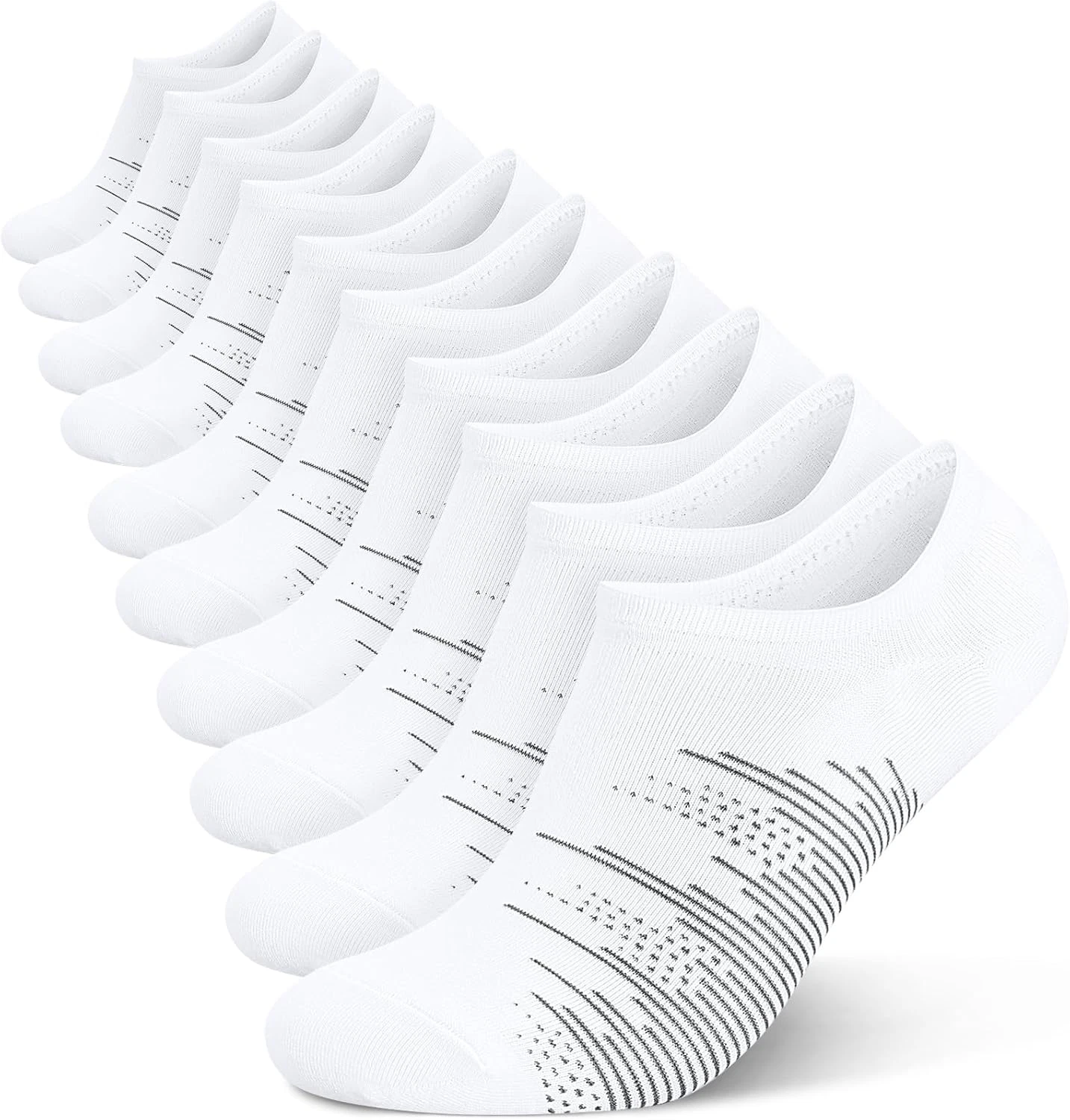 wernies No Show Socks Men 10 Pairs Ankle Low Cut Cotton Men Socks with Non Slip
