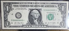 2021 $1 STAR Note D4 Binary Flipper Fancy Serial Number 06660660 5-of-a-kind 666