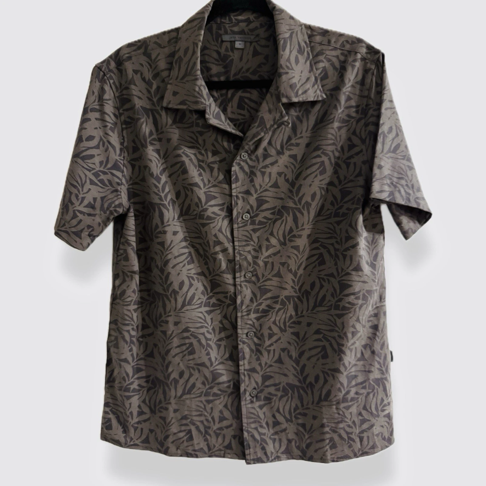 John Varvatos Floral Licorice Loop Camp Button Up Shirt Cotton Hemp Size Med
Opens in a new window o