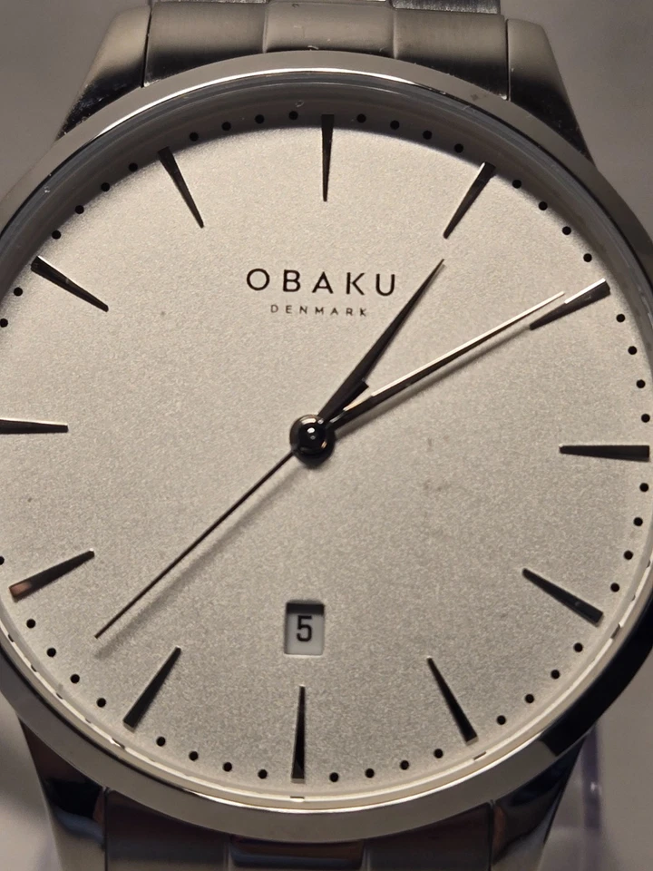 Obaku-Dinamarca Hombre 42mm V247XDUISU Acero Inoxidable ¡Nuevo en Caja! Foto 4 de 4