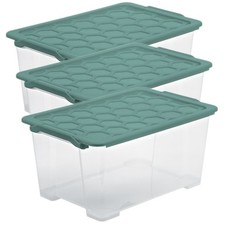 ROTHO Aufbewahrungsbox 44L Evo Total Kunststoffbox mit Deckel Stapelbox Box