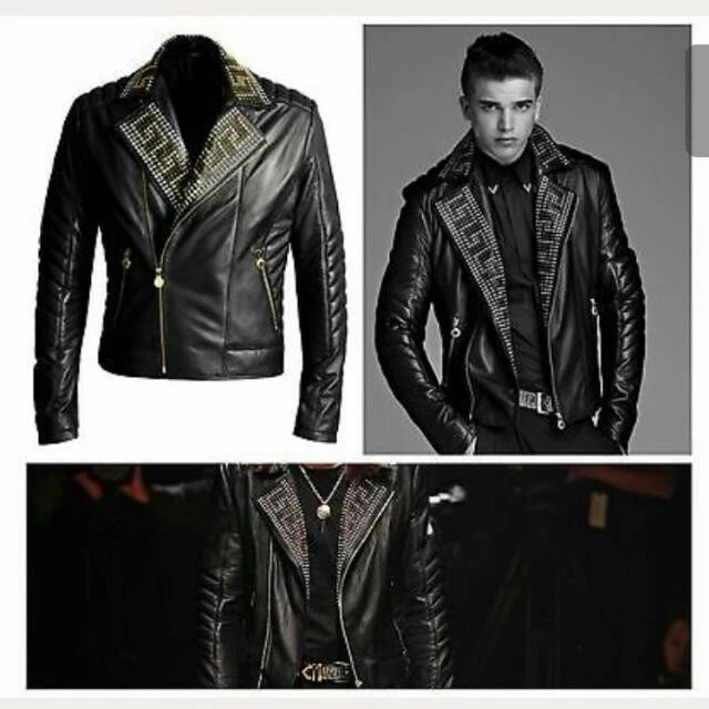 Chaqueta de cuero Versace X H&M para hombre talla grande 100 % auténtica Foto 3 de 3