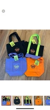 NWT (Set of 4) Trader Joe's Mini Canvas Tote Bag Set in Halloween Theme Colors