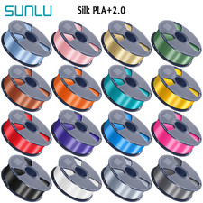 SUNLU 1.75mm Silk 2.0 PLA 3D Printer Filament,Silky Smooth Finish,1KG Spool