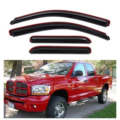 For 02-09 Dodge Ram Quad Cab 1500 2500 3500 In-Channel Window Visors Deflectors§