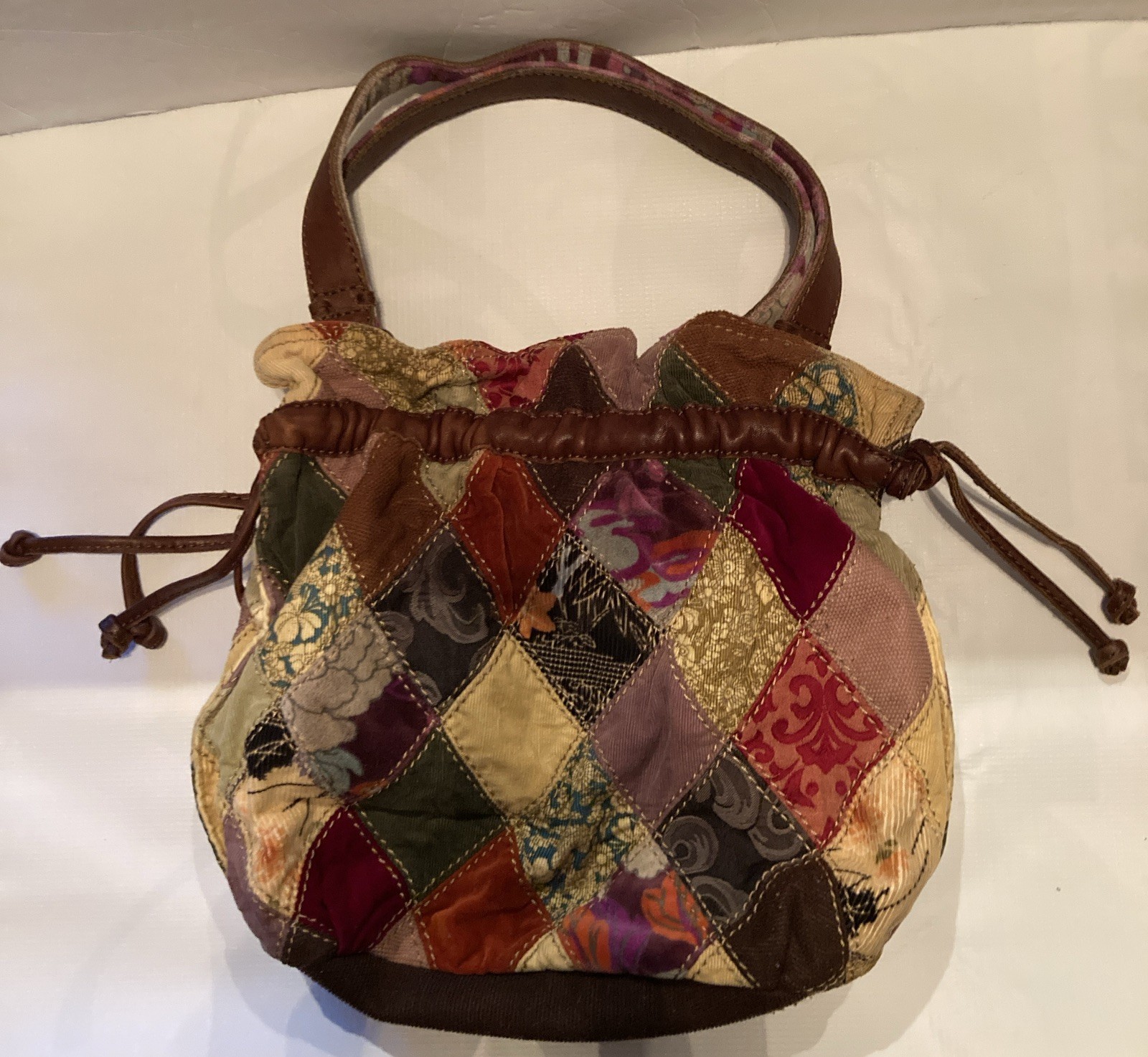 Lucky Brand Patchwork Large Hobo Bag Handbag Leat… - image 1