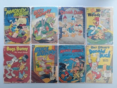 Dell Four Color Comics 170, 187, 189, 200, 268, 300, 374, 376 Mickey, Donald Etc