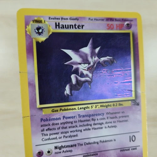 BLUE INK SMEAR ERROR HP Haunter 6/62 Fossil Holo Rare Unlimited Pokemon Card
