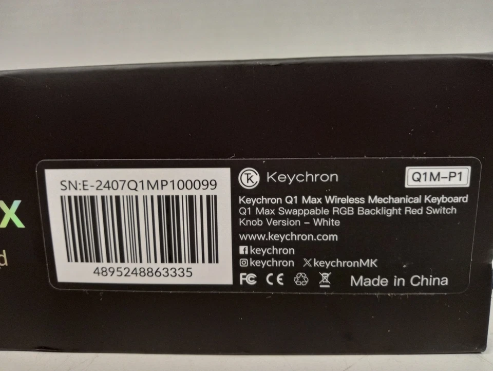 Teclado mecánico Keychron Q1 Max 75 % inalámbrico con interruptores rojos, blanco Foto 3 de 4