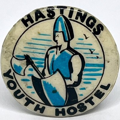 Hastings Jugendherberge YHA Vintage Pin Anstecker England Reise Backpacker Souvenir