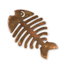 SPI Home 11" Rustic Bronze Fish Skeleton Aluminum Tabletop Trivet 