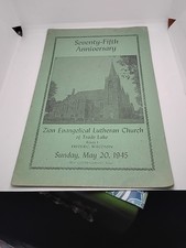 Zion Evangelical Lutheran Church Of Trade Lake Frederick Wisconsin 1945 Program