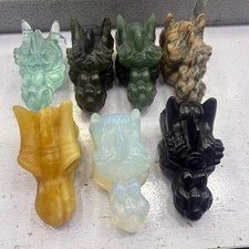 5pz Testa di Drago Miscelazione Naturale 2,5" Cristallo di Quarzo Intagliato Reiki Guarigione Casuale