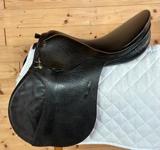 Barnsby schwarz englischer Leder Ginny Leng Event Sattel - 17 1/2" Medium Fit