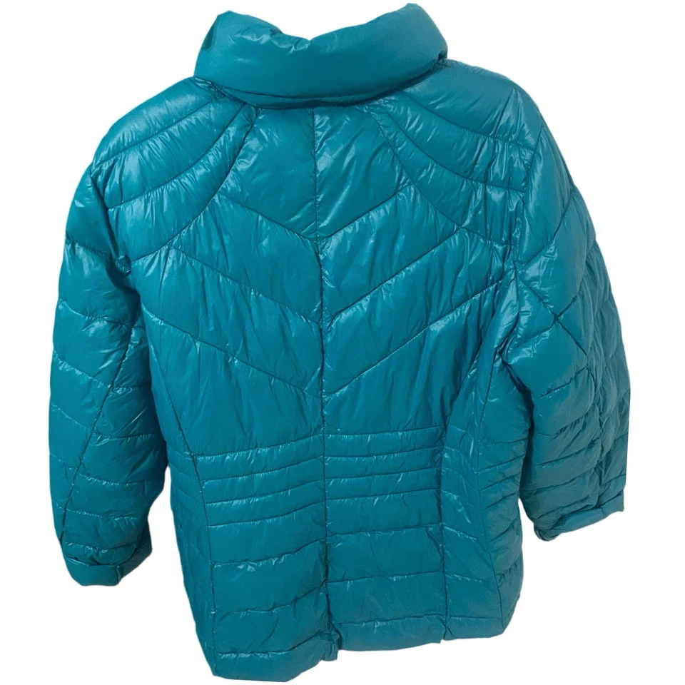 Women's Lane Bryant Blue Turquoise, The Packable Puffer" Jacket - Sz 26/28 - Image 3 of 4