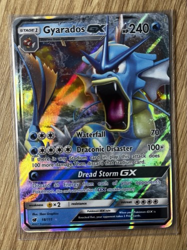Pokémon Gyarados GX TCG Crimson Invasion Card 18/111 Rare