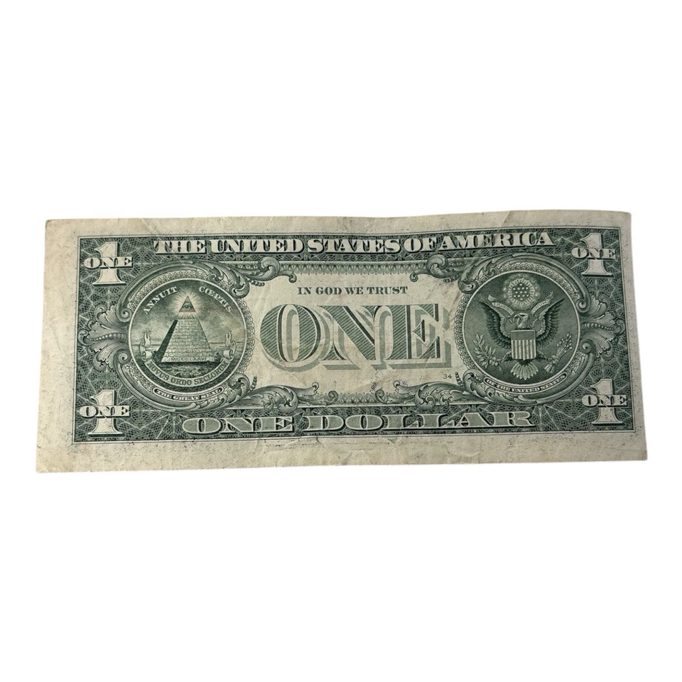 2017 $1 Dollar Bill Fancy Serial A40169999A Slight Off Center Misprint Rare - Image 2 of 4