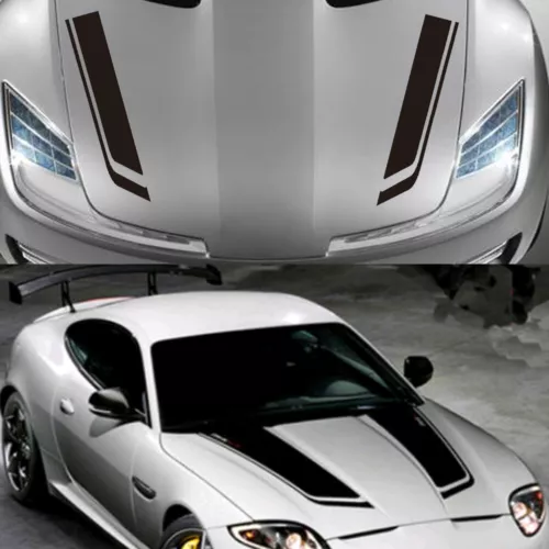 2* Car Racing Sports stripes Hood Decals Car Auto Vinyl Bonnet Sticker Accessory - Bild 5 von 12