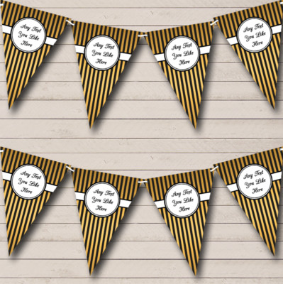 Party Banner Wimpel schwarz und gold elegante Streifen Hochzeit Location oder Empfang