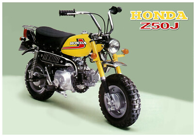 HONDA Poster Classic Z50J Z50 1976 on Mini Monkey Bike Suitable to Frame 