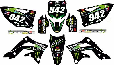 KXF 450 2012-2015 Monster Grafik/Aufkleber Kit PERSONALISIERT KOSTENLOSER UK-VERSAND