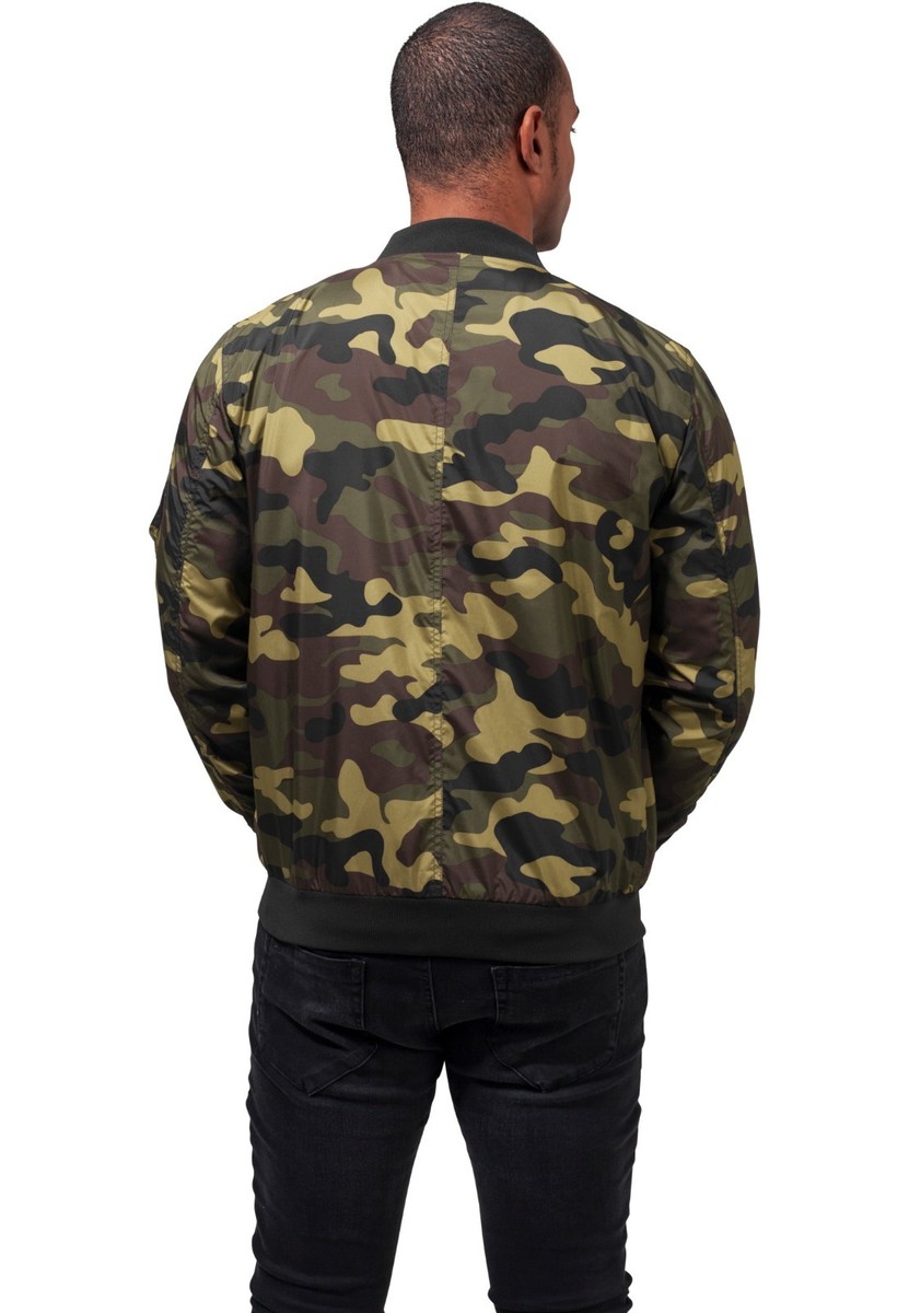 Urban Classics Men's Military Light Camo Bomber Jacket
