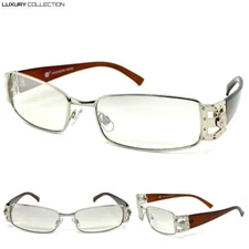 Classy Elegant Modern Retro Club Party Rave SUN GLASSES Clear Lens Slight Tint