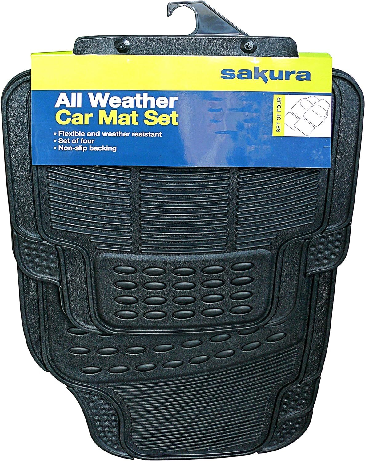 Sakura - Set tappetini universali in Gomma per Auto