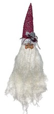 19  Santa Head Figurine Shelf Sitter Christmas Decor Red Silver Hat