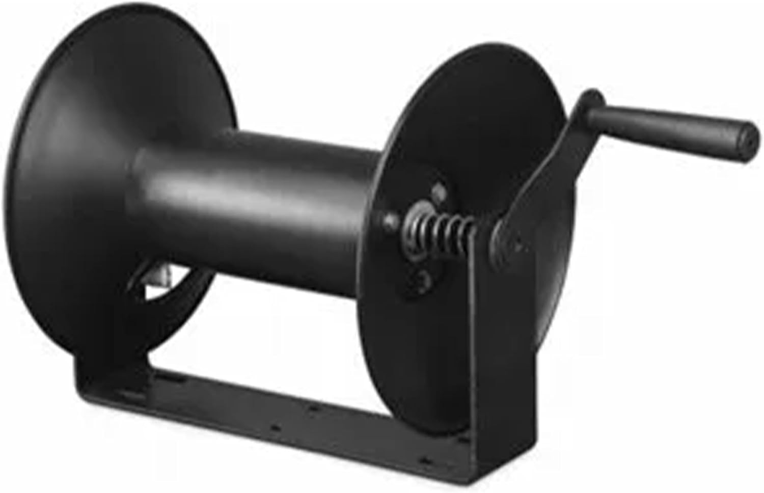 Compact 100' Retractable Air Hose Storage Reel - 3/8" Powder Coated Steel, Black