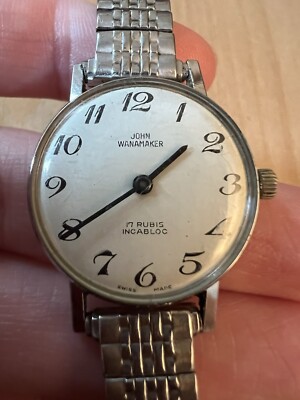 John Wanamaker wristwatch 17 Jewel Manual Wind Speidel Band Trying to get an idea of the value. 14k L&W/Hamilton stamped  main image 2