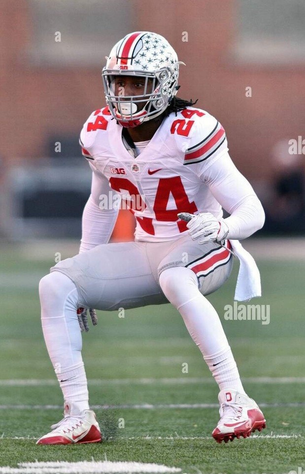 Ohio State Buckeyes MALIK HOOKER Game Worn ISSUED NIKE AWAY Jersey 2014