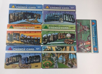 Lot Of 7 Nynex Change Cards New York Telephone Phone Cards Mint