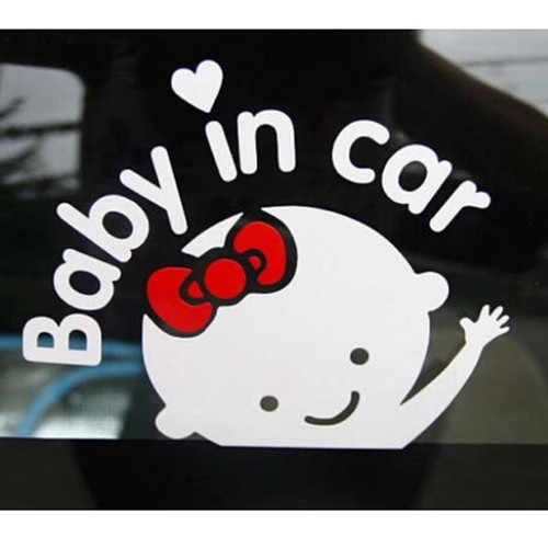 Cute Baby In Car Art Vinyl Window Car Removable Mural Decal Wall Decor Stickers