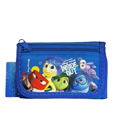 Disney Pixar Authentic Licensed Inside Out Children Trifold Wallet (BLUE)