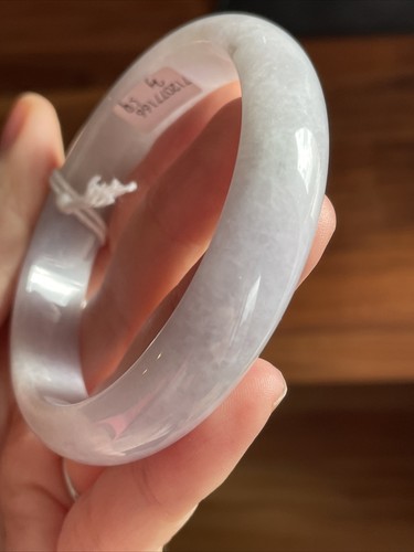 Authentic Untreated Grade A Burmese jade bracelet 59 Mm Light Purple - Picture 12 of 12