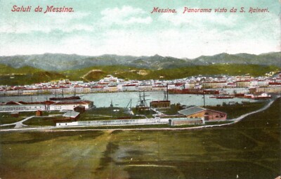 Greetings From Messina, Panorama View From S. Raineri Postcard.