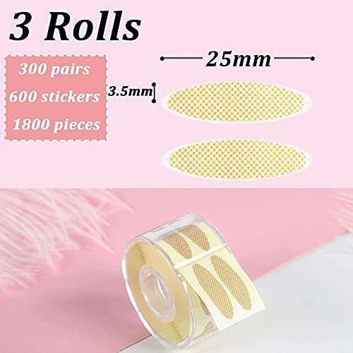 1800 Pcs Double Eyelid Tape, Eyelid Tape for Hooded Eyes Invisible, Breathable