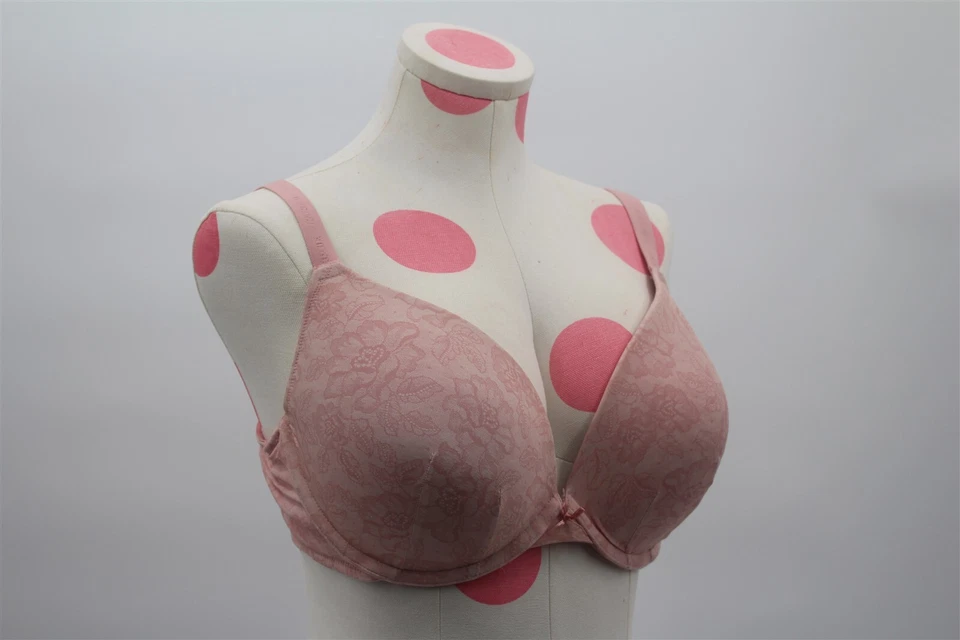 Cacique Smooth Boost Plunge 40D Floral Pink Cleavage Enhancing Lane Bryant - Image 2 of 4