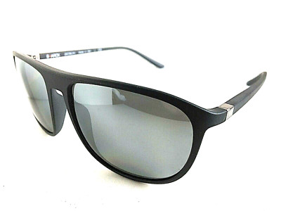 New Polarized ALAIN MIKLI STARCK Mirrored Matte Black Gray Men's Sunglasses 