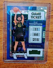 🔥2021-22 Panini Contenders - Game Ticket blue cracked ice Klay Thompson🏆🏆🏆🏆