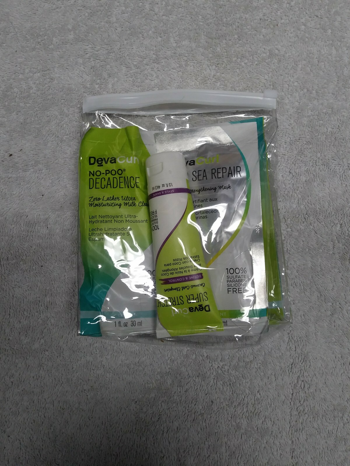 Deva Curl Travel Set Super Stretch Decadence And Deep Sea Repair 1 fl oz.  1.5