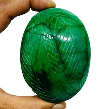 1087 Ct Certified Natural Emerald Stunning Green Carved Rare Huge Loose Gemstone