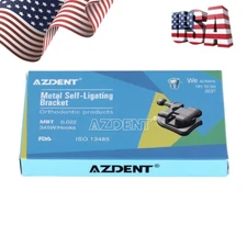 AZDENT Dental Orthodontic MIM Self Ligating Bracket Braces MBT.022 Hooks 345 USA