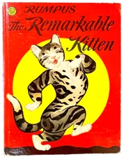 RUMPUS THE REMARKABLE KITTEN ~ vintage children's Jolly Book, 1953 ~ Bracker, VG