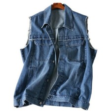 Gilet Senza Maniche In Denim Strappato E Distressato Per Donne
