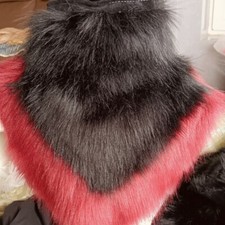 Fursuit Long Haired Husky Fox Mascot Scarf Party Halloween Fur Role-playing