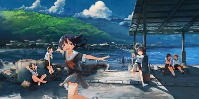 Landscape  sea clouds hills Custom Gaming Mat Desk